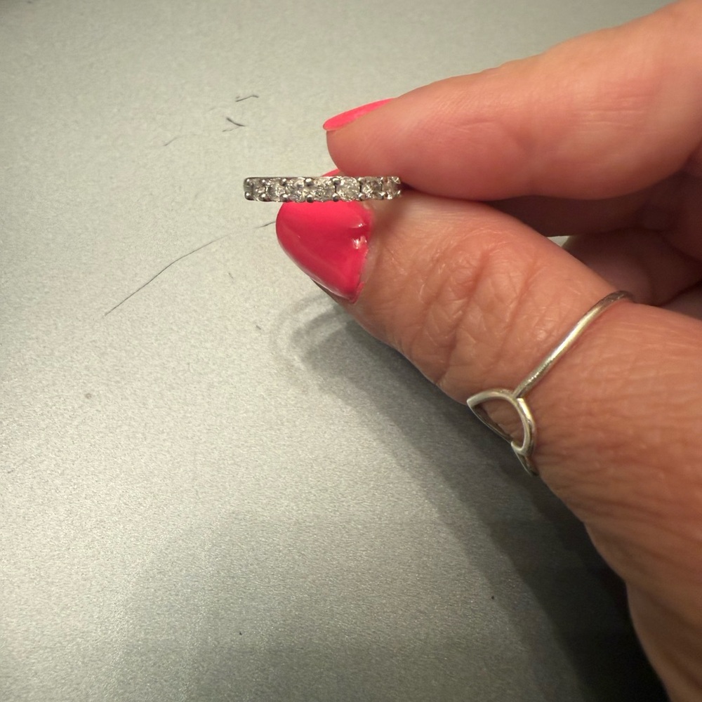 Elegant Silver Diamond Band